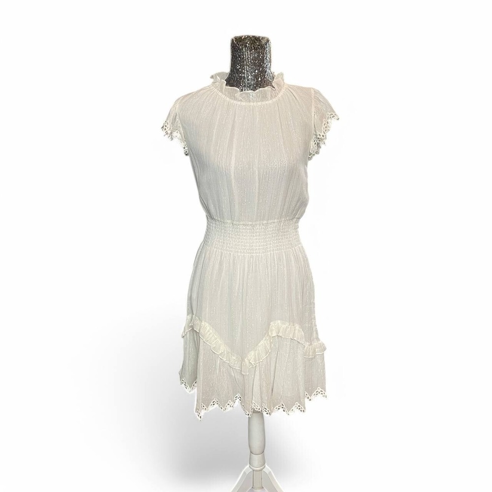 Rebecca Taylor Fairy Cottagecore Smocked Waist Dress Women Medium Coquette Soft